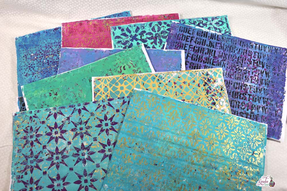 Gel Print Into 10 Junk Journal Elements