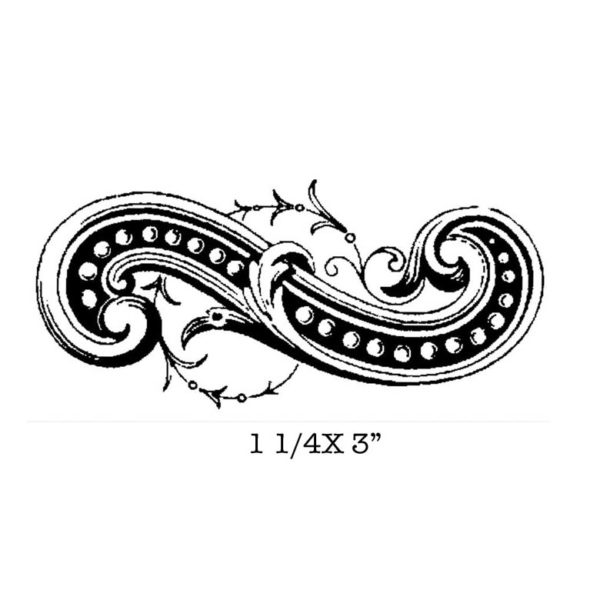 CSE419C Dotted Scroll Rubber Stamp