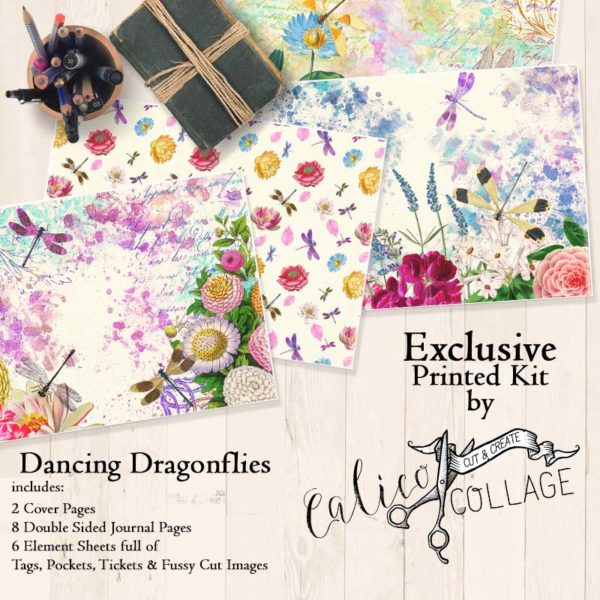 Exclusive Dancing Dragonflies Printed Journal Kit
