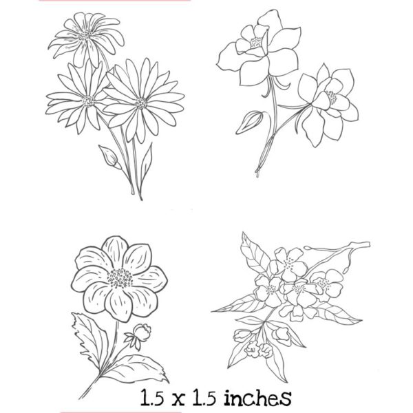 FD101G Dainty Flower Cube Rubber Stamps