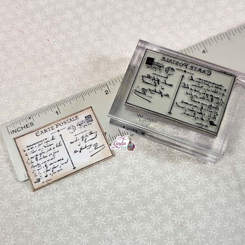 PC101B Tiny Postcard Rubber Stamp