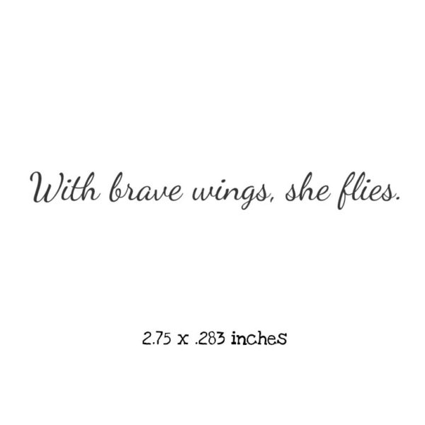 WH115C With brave wings she flies Rubber Stamp