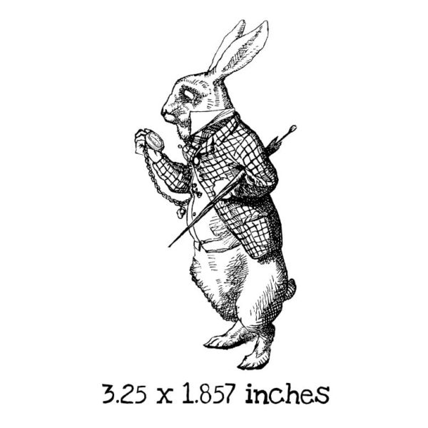 AW107D White Rabbit Rubber Stamp