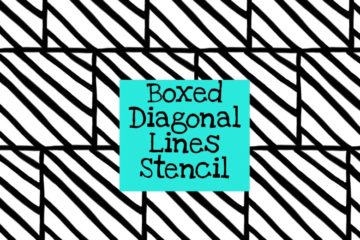 Boxed Diagonal Lines Stencil