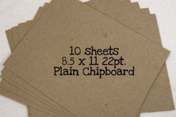 10 Sheets 8.5 x 11 22pt Plain Chipboard