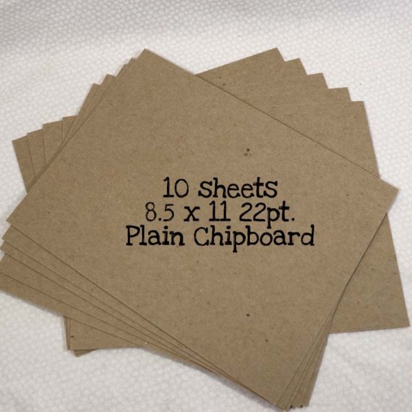 10 Sheets 8.5 x 11 22pt Plain Chipboard