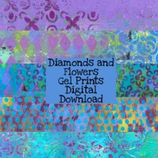 Diamonds and Flowers Gel Prints Digital Download