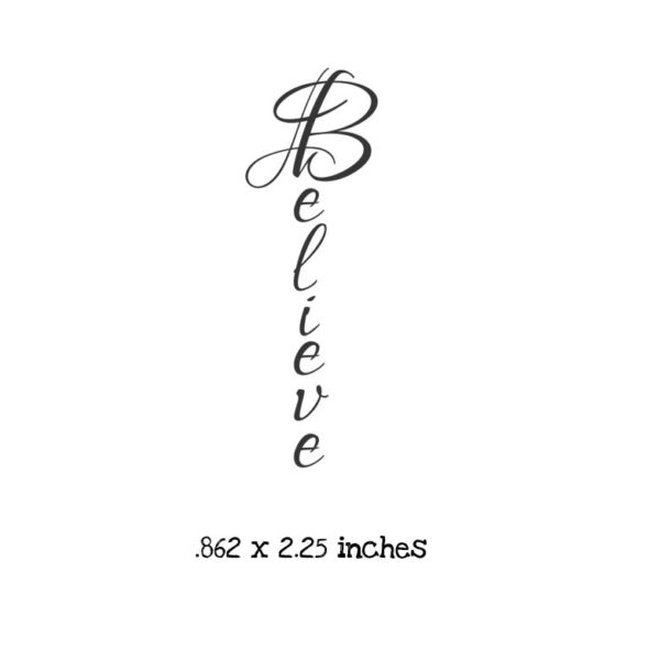 WH127C Believe Rubber Stamp