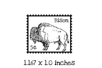 PS101B Bison Postage Rubber Stamp