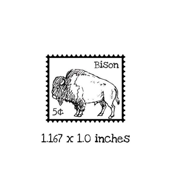 PS101B Bison Postage Rubber Stamp