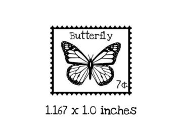 PS102B Butterfly Postage Rubber Stamp