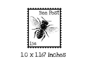 PS104B Bee Postage Rubber Stamp