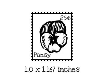 PS105B Pansy Postage Rubber Stamp