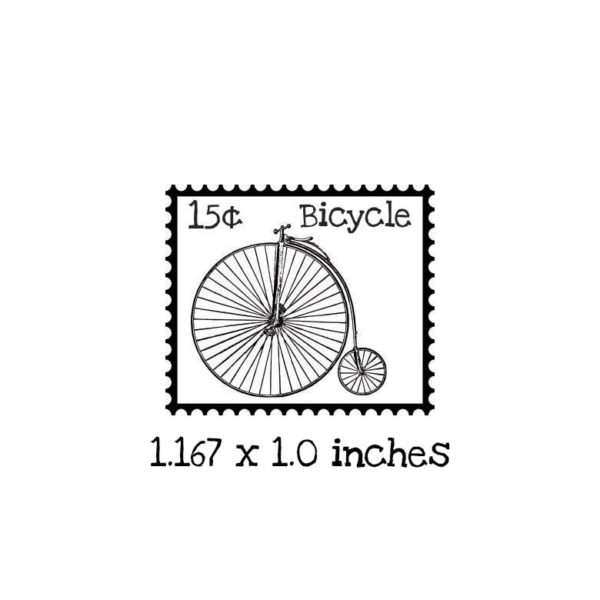 PS106B Bicycle Postage Rubber Stamp