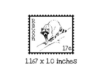 PS107B Racoon Postage Rubber Stamp