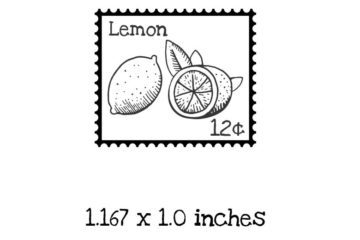 PS108B Lemon Postage Rubber Stamp