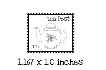 TG120B Tea Postage Rubber Stamp