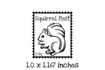 PS109B Squirrel Postage Rubber Stamp