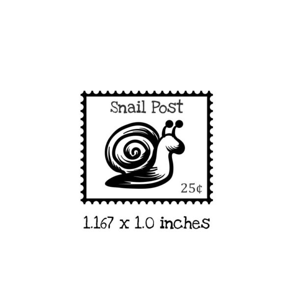 PS110B Snail Postage Rubber Stamp