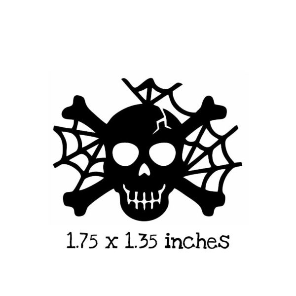 HA128C Skull with Webs Rubber Stamp