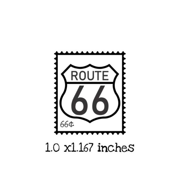 PS112B Route 66 Postage Rubber Stamp