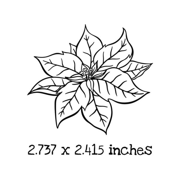 CM0102D Poinsettia Rubber Stamp