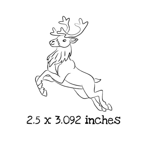CM0104D Reindeer Jumping Rubber Stamp