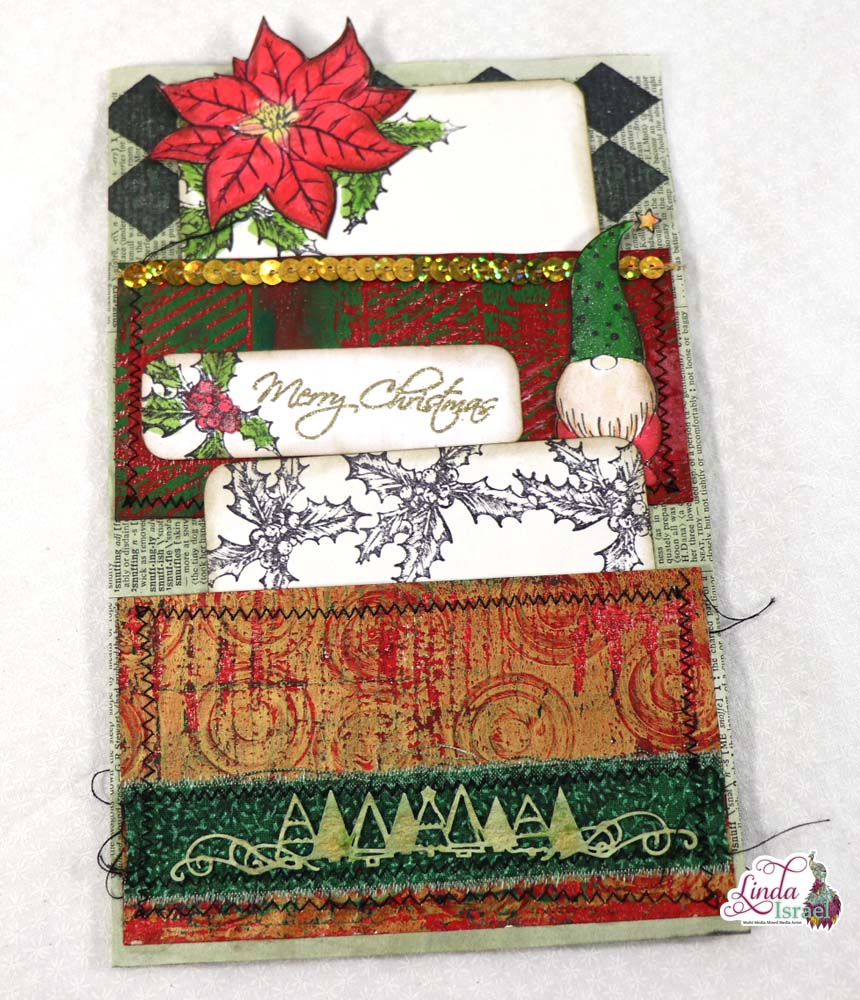 Gel Print and Stamped Christmas Journal Page Tutorial