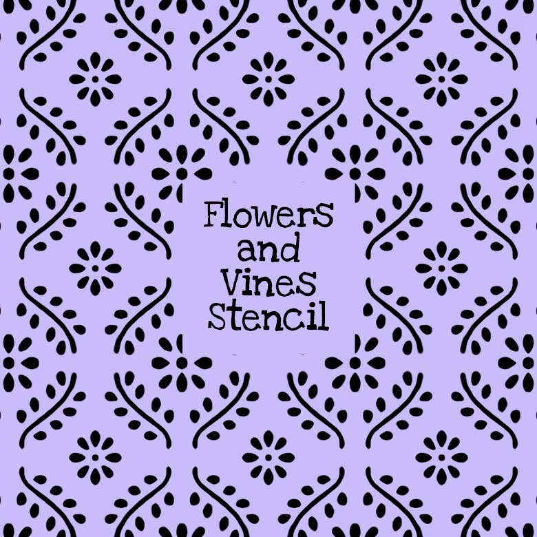 Floral Stencil - Flowers, Vines, Hearts, Butterflies, Dragonflies