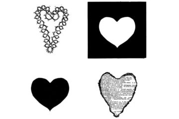 CHF114F Heart Cube Rubber Stamps