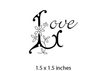 CHO162D Floral Love Rubber Stamp