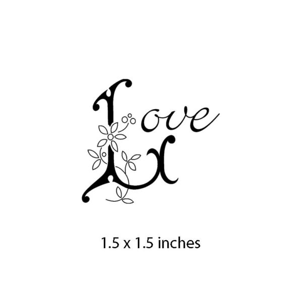 CHO162D Floral Love Rubber Stamp