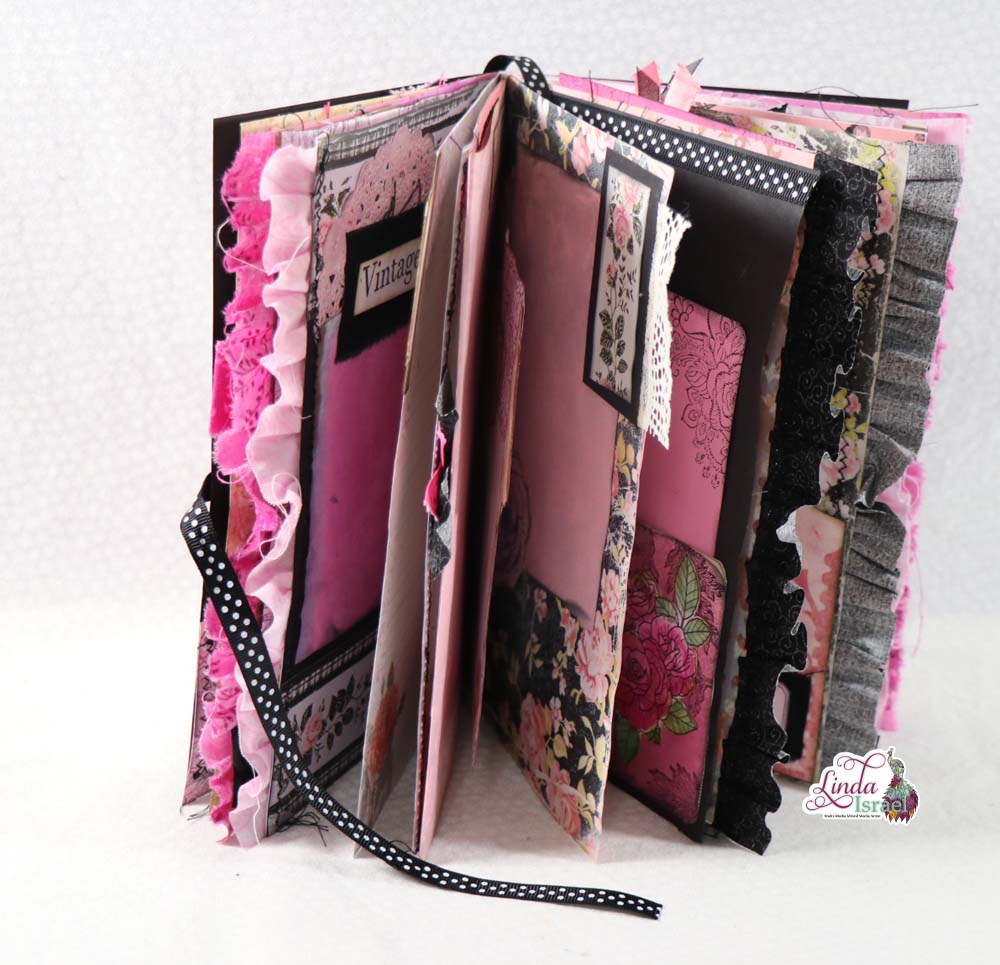 Live Creating a Pink and Black Junk Journal