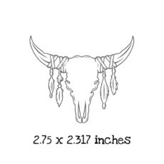 WD101D Cow Skull Outline Rubber Stamp
