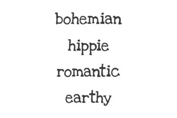 WD105D Bohemian Words QT Rubber Stamps