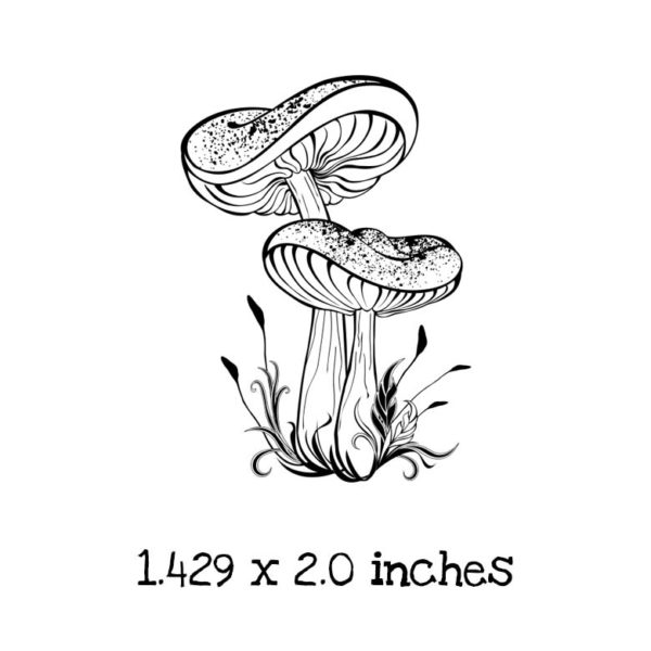 WD108C Mushrooms Rubber Stamp