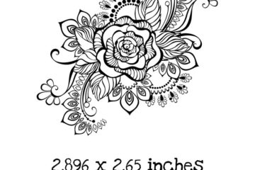 WD109E Henna Rose Rubber Stamp