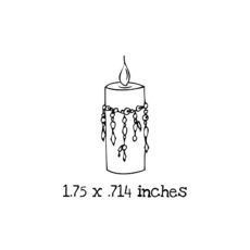 WD112C Boho Candle Rubber Stamp