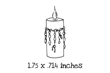 WD112C Boho Candle Rubber Stamp