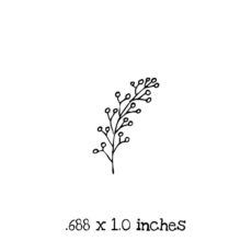 WD114B Tiny Berry Branch Rubber Stamp