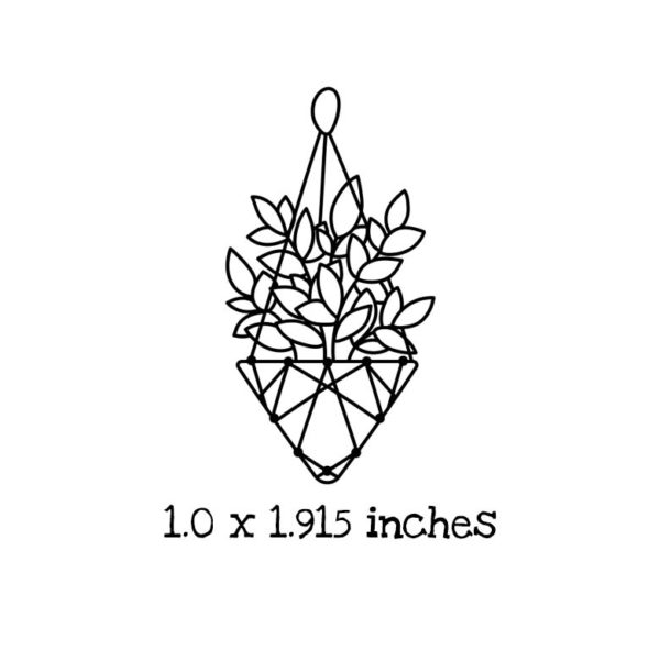 WD121C Hanging Plant 1 Rubber Stamp