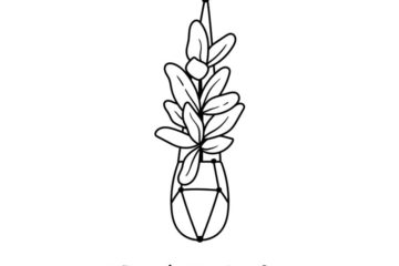 WD122C Hanging Plant 2 Rubber Stamp