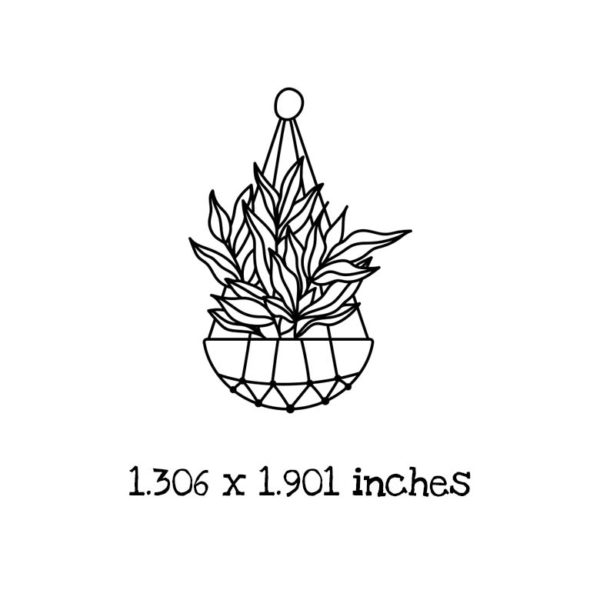 WD123C Hanging Plant 3 Rubber Stamp