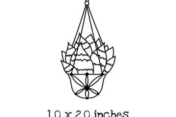 WD124C Hanging Plant 4 Rubber Stamp