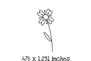 WD127B Tiny Heart Flower Rubber Stamp