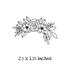 WD128C Flower Swag Rubber Stamp