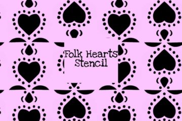 Folk Hearts Stencil