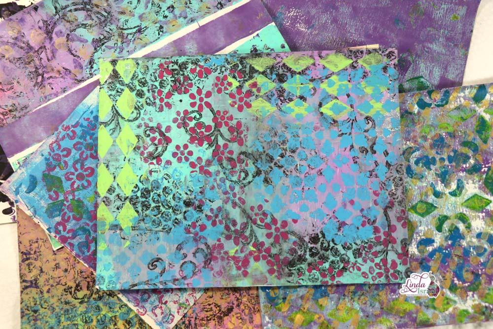 Gel Printing Using Stencils Stamps and Objects