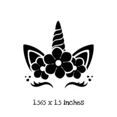 UN101C Unicorn Flowers and Lashes Rubber Stamp