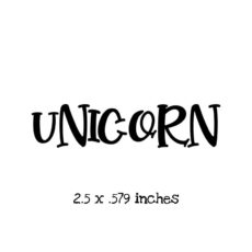UN103B Unicorn Word Rubber Stamp
